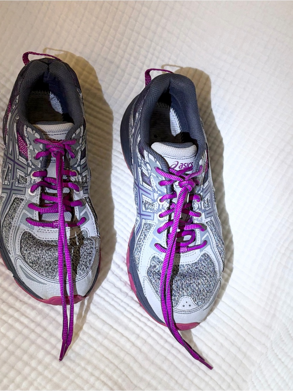 Asics Gel Venture 6 Women Gray Purple Trail Running Shoes 1012A504 Sz 9